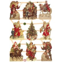 Mixed Victorian Santa Scraps ~ Germany